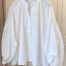 批发外贸春秋褶皱泡泡袖宽松衬衫娃娃衫上衣女