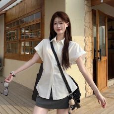 批发设计感收腰显<b class='q'>衬衣</b>显瘦简约百搭上衣