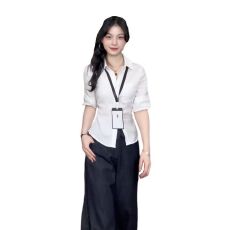 批发法式新款设计感小众中袖<b class='q'>衬衣</b>收腰修身<b class='q'>职业</b>上衣