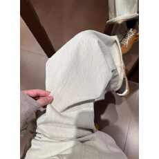 批发FYQ--米<b class='q'>白色</b>人字纹直筒微喇<b class='q'>牛仔裤</b>女款高腰垂感显瘦长裤