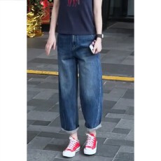 批发FYQ--窄版阔腿<b class='q'>裤</b><b class='q'>显瘦</b>九分<b class='q'>裤</b>秋季新款女梨形身材牛仔<b class='q'>裤</b>子