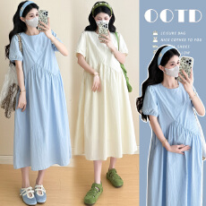 批发实拍 大量现~夏季韩版宽松设计感拼接潮妈休闲连衣<b class='q'>裙</b>