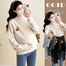 批发实拍 柿柿如意 秋冬加密高弹优质针织衫孕妈多色百搭打底衫上衣