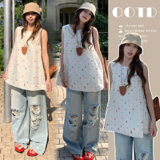 批发夏季新品 韩版<b class='q'>宽松</b>精美刺绣孕妈法式背心上衣