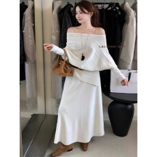 批发法式轻熟风针织套装女2025新款<b class='q'>不规则</b>设计感气质上衣<b class='q'>半身裙</b>两件套