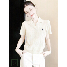 批发2026首发图夏季薄<b class='q'>针织</b>休闲风13行同款天丝羊毛麻花短袖绣花上衣女