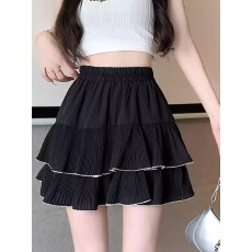 批发2026 夏季新品法式甜美荷叶边<b class='q'>显瘦</b>半身裙女高腰A字蓬蓬蛋糕短裙潮