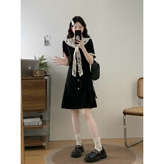 批发实拍大码女装2026夏季新款法式复古蕾丝拼接气质显瘦高级感<b class='q'>连衣裙</b>