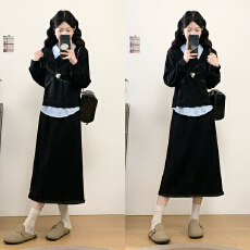 批发大码女装实拍2026春季新款时尚气质减龄显瘦卫衣+半身裙两件套