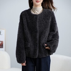 批发2025新款外套女<b class='q'>短款</b>皮毛一体小香风羊羔毛大衣百搭显瘦毛毛外套潮