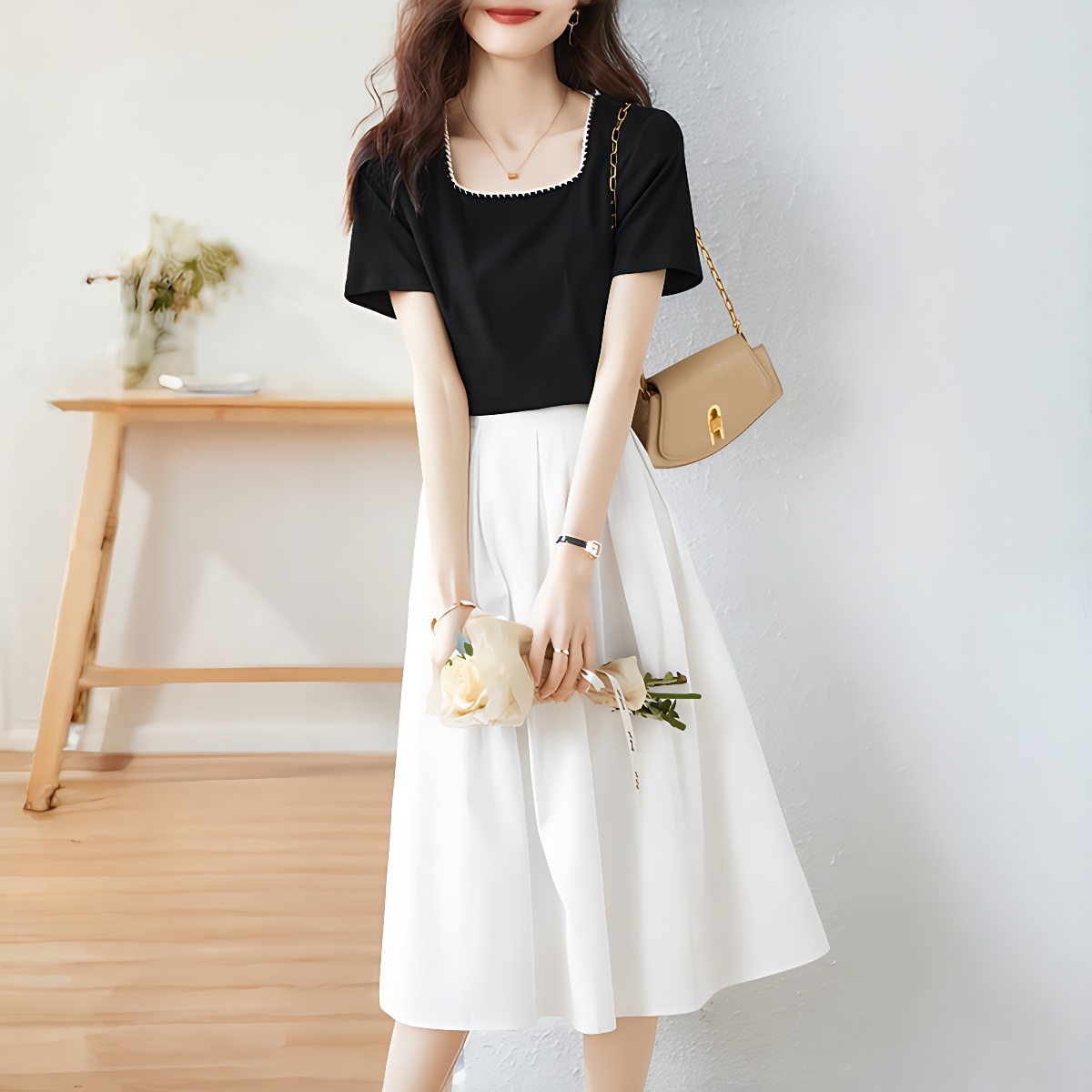 RY2057# 2026夏季新款休闲时尚气质显瘦百搭显瘦简约通勤潮流小香风...