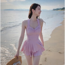 2026新款泳衣女遮肉显瘦绝美露背泡温泉款遮肚子高级感女士游泳装