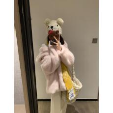 批发2025新款连帽羊羔毛上衣宽松加厚慵懒风中长款<b class='q'>秋</b>冬毛毛外套女冬季