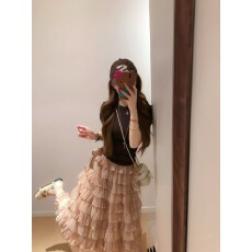 批发春新款时尚层层蛋糕<b class='q'>公主裙</b>长款裙子潮+修身纯色短袖T恤两件套