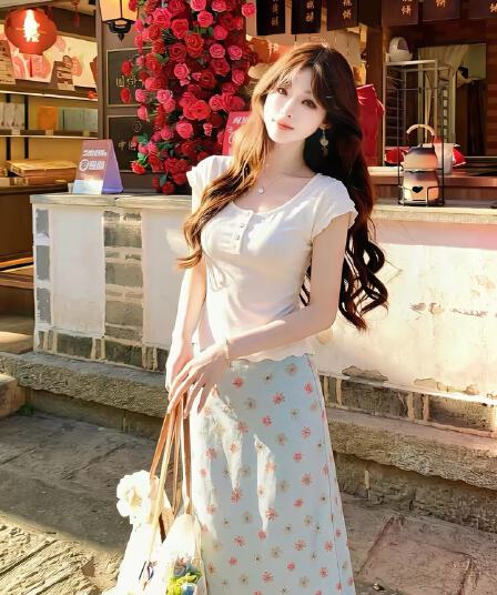 Feifei 소매 맨위 꽃무늬 반신 스커트 여성 2026 년 봄 여름 새로운 슈퍼 잘 생긴 ~ 중 한 마디 인어 꼬리 디자인 롱 스커트