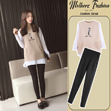 批发有货 2026春装新款<b class='q'>孕妇</b><b class='q'>春秋装</b>套装卡通休闲毛衣两件套+<b class='q'>打底裤</b>春款