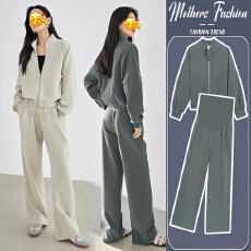 有货~图片已处理~2026春装新款孕妇春秋套装卫衣外套阔腿裤两件套