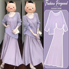 有货 2026春装新款孕妇春秋季套装针织镂空罩衫+吊带裙春款两件套