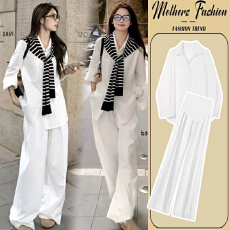 批发有货 2026春装新款孕妇春秋款套装衬衫上衣阔腿裤长裤春季两件套