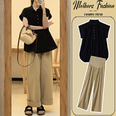 大量有货 原版阔腿裤 爆款 2026孕妇装夏季套装上衣夏装两件套