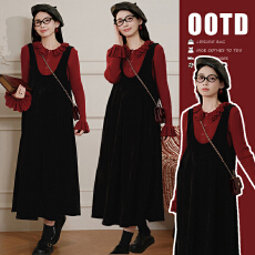 批发2025秋冬花边针织上衣+韩版<b class='q'>百搭</b>显瘦孕妇套装