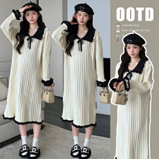 批发实拍现~秋季新品小香风减龄孕妇毛衣连衣裙