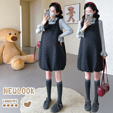 批发实拍现~秋冬新品设计感木耳边毛衣上衣+法式甜美蝴蝶结毛呢花苞裙