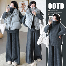 批发实拍现 ~ 简约高级感松弛感针织毛衣套装+加厚马甲孕妇三件套