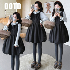 批发实拍现~ 秋冬新品设计感上衣+前后可穿花苞<b class='q'>连衣裙</b>