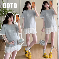 批发实拍现 夏季新品韩版百搭<b class='q'>T</b><b class='q'>恤</b>+蕾丝花边裤裙 套装