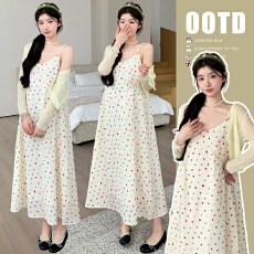 实拍现 夏季新品防晒开衫+度假风韩版吊带连衣裙