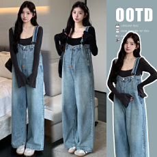 批发实拍  孕妇装春装显瘦喇叭袖打底+<b class='q'>韩版</b>背带裤两件套孕妇装