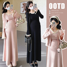 批发实拍 xian货 早春小香风时尚安迪绒针织开衫吊带连衣裙套装