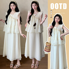 批发实拍xian货 夏季新款飞飞袖蕾丝重工<b class='q'>连衣裙</b>宽松<b class='q'>孕妇装</b>