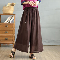 批发棉麻麻阔腿裤<b class='q'>女</b>高腰垂感休闲宽松亚麻直筒<b class='q'>长裤</b>子
