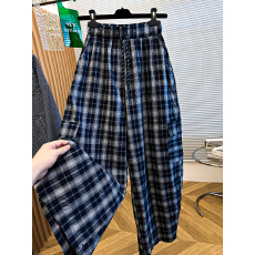 批发复古慵懒风格子<b class='q'>裤</b>女2026新款宽松休闲显瘦遮<b class='q'>垮</b>阔腿<b class='q'>裤</b><b class='q'>弯刀</b><b class='q'>裤</b>香蕉<b class='q'>裤</b>