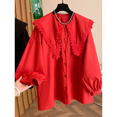 批发大码女装2026新款春装大码女衬衫棉布减龄长袖衬衣