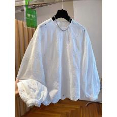 批发欧货白色镂空圆领衬衫女长袖2026新款宽松洋气套头蕾丝衫小衫上衣