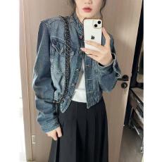 批发<b class='q'>街头</b>潮酷立领牛仔外套女韩系ins复古休闲开春夹克小个子百搭上衣