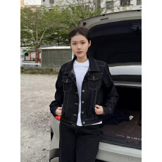 批发实拍美式原色牛仔外套女春秋款廓形<b class='q'>修身</b>显瘦小众工装夹