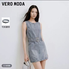 批发<b class='q'>连衣裙</b>2026夏季新款纯棉腰带水洗无袖<b class='q'>牛仔</b>裙326242008