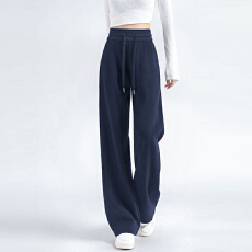 批发大码春秋韩版新款<b class='q'>运动</b>卫裤子女宽松大码垂坠感<b class='q'>修身</b>喇叭休闲阔腿裤