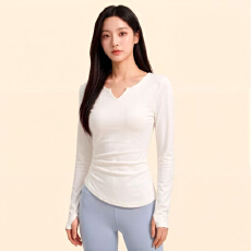 批发2026韩版辣妹修身显瘦提拉普瑜伽<b class='q'>塑</b>腰女运动上衣跑步长袖T恤潮牌