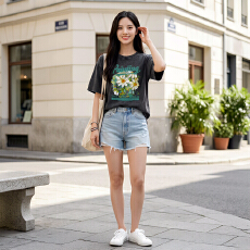 批发实拍大码<b class='q'>女装</b>纯棉短袖t恤女2026夏季韩版新款水洗做旧胖mm上衣