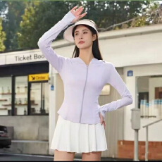 批发原版氨纶粉色<b class='q'>防晒衣</b>女款<b class='q'>夏季</b>修身运动瑜伽服简约通勤小清新