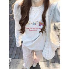 批发秋季<b class='q'>纯棉</b>长袖T恤女2026韩版新款设计感印花百搭<b class='q'>打底衫</b>上衣