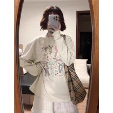 批发秋季纯棉长袖T恤女2026韩版新款设计感印花百搭<b class='q'>打底衫</b>上衣