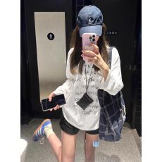 批发秋季纯棉长袖T恤女2026韩版新款设计感印花百搭<b class='q'>打底衫</b>上衣