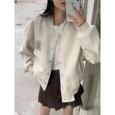 批发美式oversize毛呢外套女春秋<b class='q'>设计</b>感小众秋冬季韩系短款棒球服