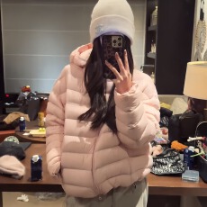 批发韩版宽松2026新款<b class='q'>羽绒服</b>女排骨泡芙里外同料龟背短款连帽棉外套